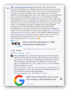 Bezuschussung Prävention HEK